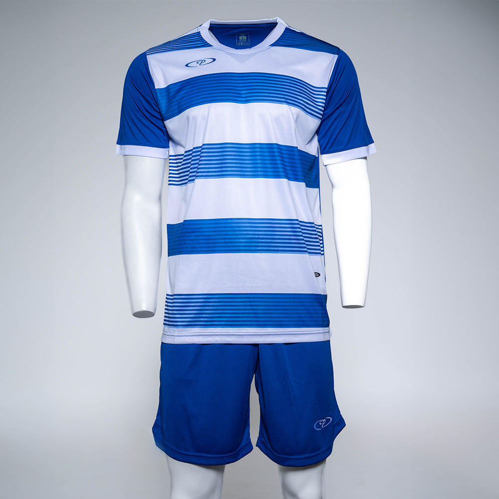 Youth Victoria Striped Soccer Tops and Shorts (Set of 14)