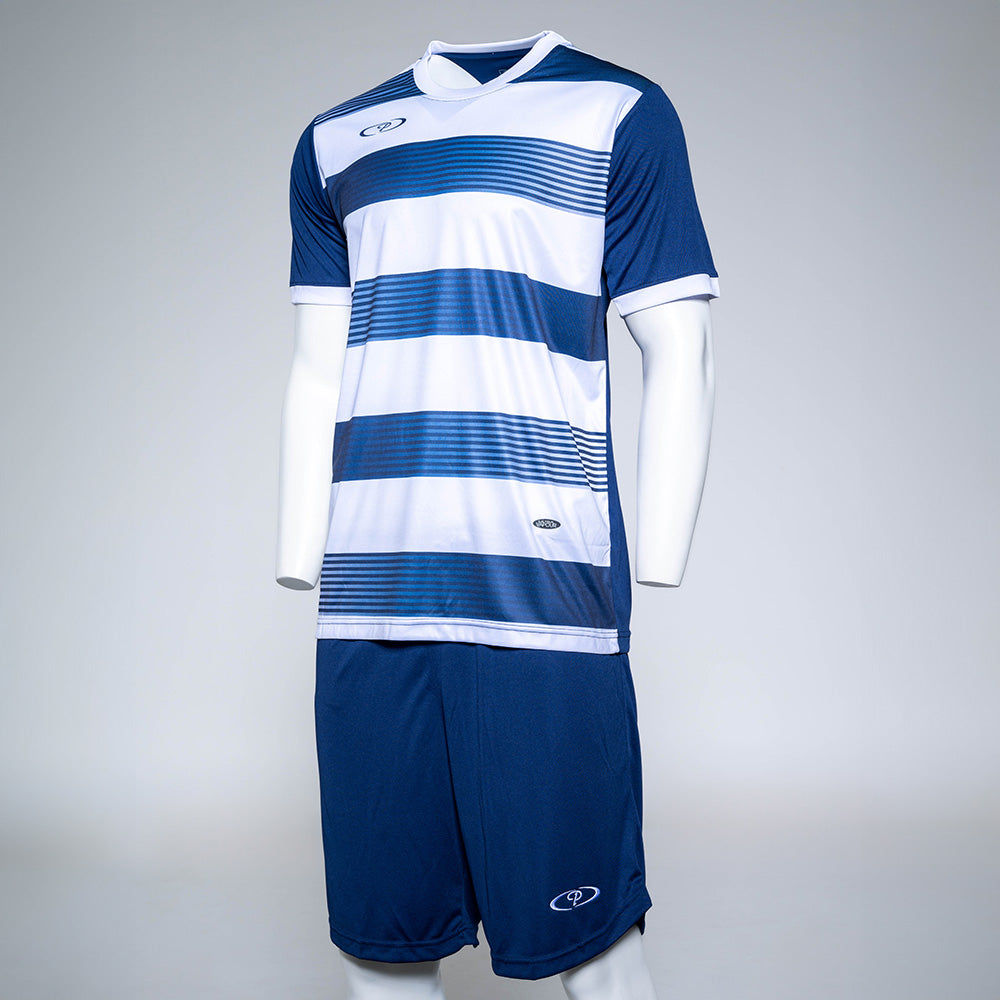 Youth Victoria Striped Soccer Tops and Shorts (Set of 14)