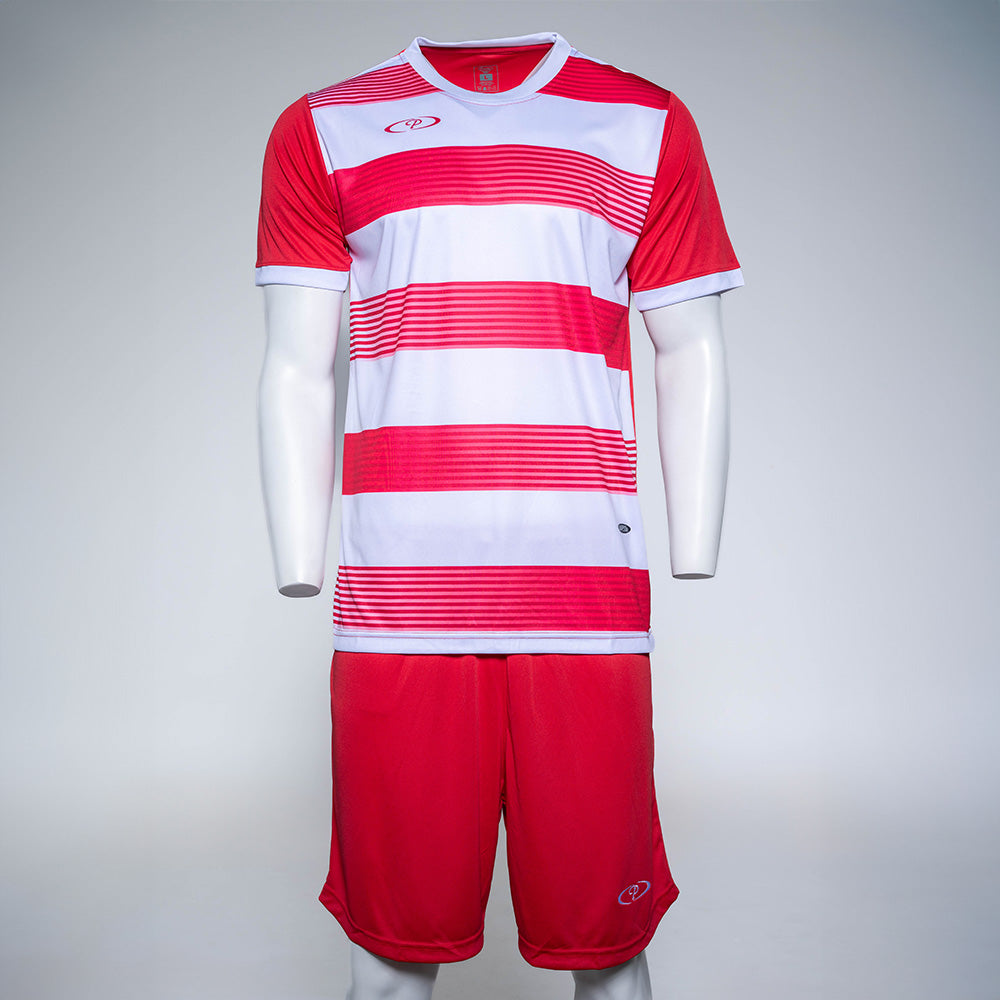 Youth Victoria Striped Soccer Tops and Shorts (Set of 14)