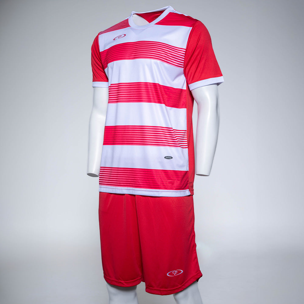 Youth Victoria Striped Soccer Tops and Shorts (Set of 14)