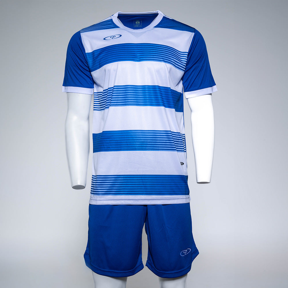 Youth Victoria Striped Soccer Tops and Shorts (Set of 14)