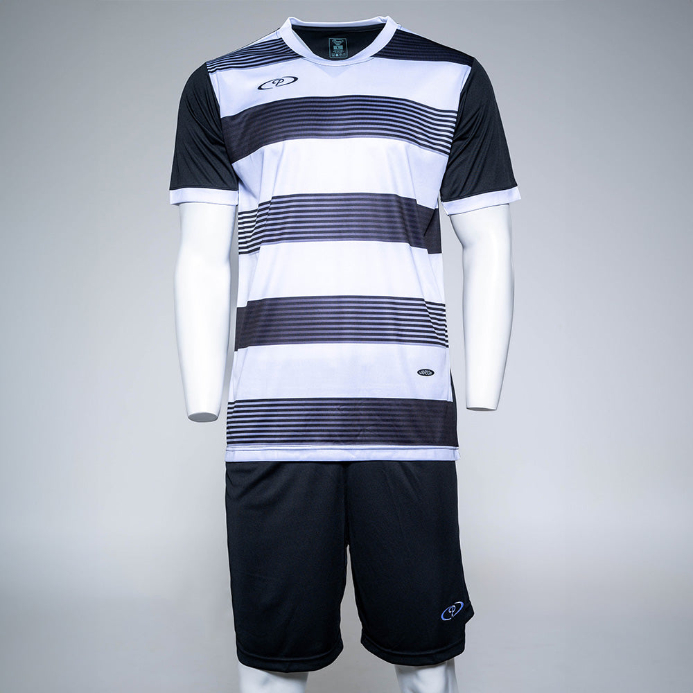 Youth Victoria Striped Soccer Tops and Shorts (Set of 14)