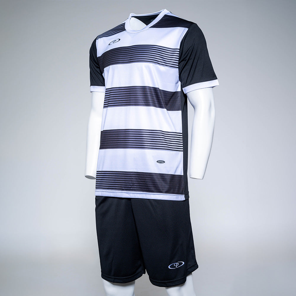 Youth Victoria Striped Soccer Tops and Shorts (Set of 14)